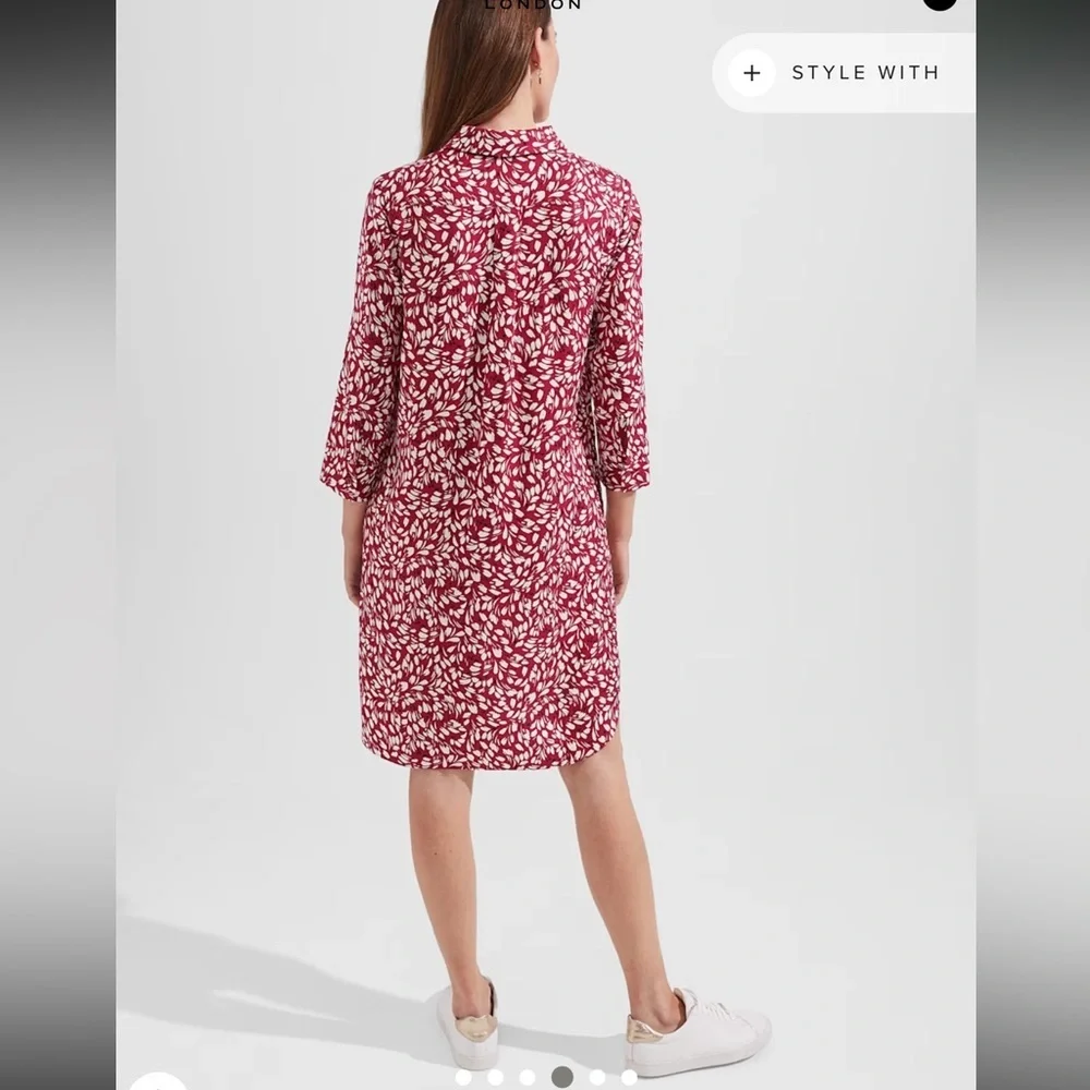 Hobbs London-NWT size 14 “Marciella” cranberry 100% viscose shirt dress. NEW! - Picture 14 of 16